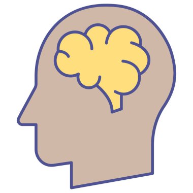 İnsan Beyni İzole Edilmiş Vektör simgesi Kolayca değiştirilebilir veya düzenlenebilir