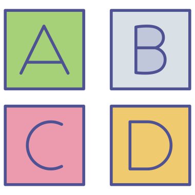 Kolayca düzenleyebilen ve düzenleyebilen izole edilmiş vektör simgesi alfabesi