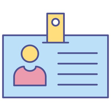 Kolayca düzenleyebilen veya düzenleyebilen Kimlik Kartı İzole Vektör simgesi