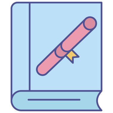 mezuniyet kitabı izole edilmiş vektör simgesi kolayca düzenlenebilir ya da değiştirilebilir