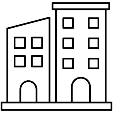  Kolayca düzenleyebilen ve düzenleyebilen Apartman İzole Vektör simgesi