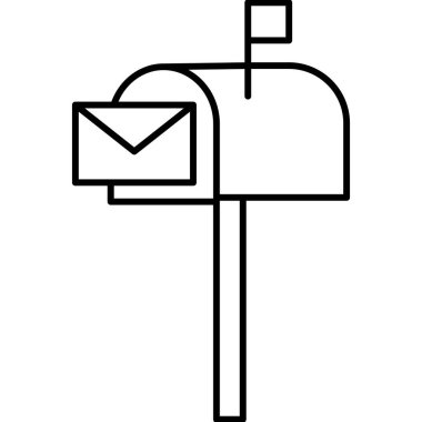 Posta kutusu izole edilmiş Vektör simgesi kolayca düzenlenebilir ya da değiştirilebilir