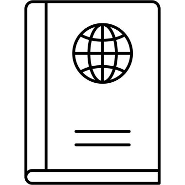 Kolayca değiştirilebilen veya düzenlenebilen izole edilmiş vektör simgesi pasaport