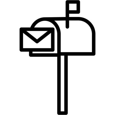 Posta kutusu izole edilmiş Vektör simgesi kolayca düzenlenebilir ya da değiştirilebilir