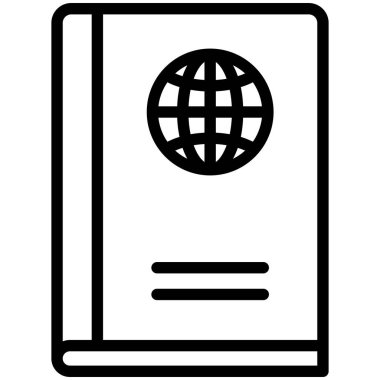 Kolayca değiştirilebilen veya düzenlenebilen izole edilmiş vektör simgesi pasaport