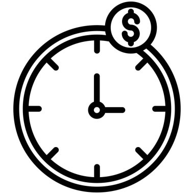 Kolayca düzenleyebilen ve düzenleyebilen Saat İzole Vektör simgesi