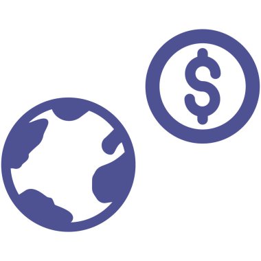 Kolayca değiştirebilen ya da düzenleyebilen uluslararası gelir getiren izole vektör simgesi