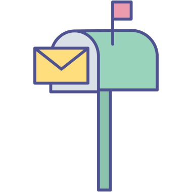 Posta kutusu izole edilmiş Vektör simgesi kolayca düzenlenebilir ya da değiştirilebilir