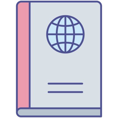 Kolayca değiştirilebilen veya düzenlenebilen izole edilmiş vektör simgesi pasaport