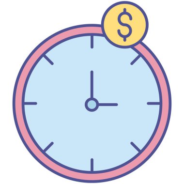 Kolayca düzenleyebilen ve düzenleyebilen Saat İzole Vektör simgesi