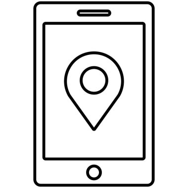 Mobil GPS izole edilmiş Vektör simgesi kolayca düzenleyebilir ya da değiştirebilir