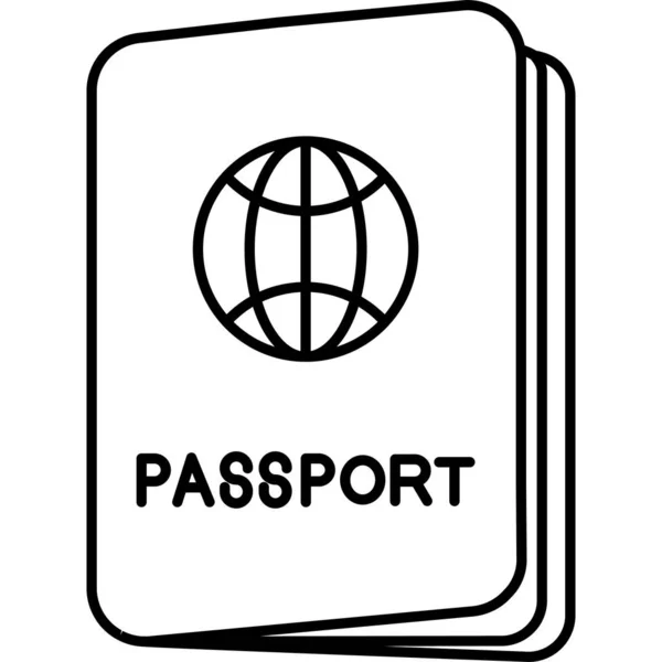 Passaporte Viagem Ícone Vetor Isolado Que Pode Facilmente Modificar Editar — Vetor de Stock