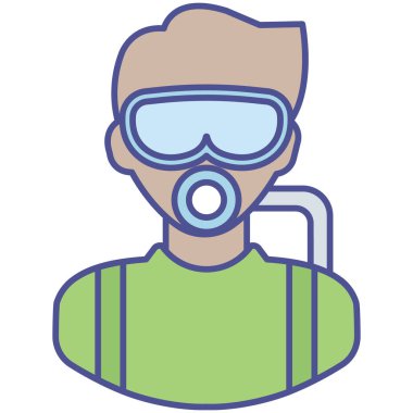 Plaj gözlüğü izole edilmiş vektör simgesi kolayca değiştirilebilir ya da düzenlenebilir