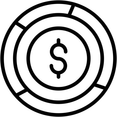 Dolar Analizi Yalıtılmış Vektör simgesi kolayca değiştirilebilir ya da düzenlenebilir