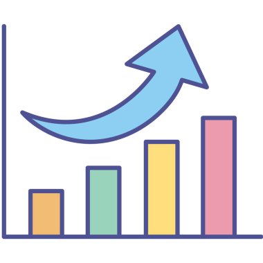 Büyüme grafiği izole edilmiş Vektör simgesi kolayca düzenleyebilir ya da değiştirebilir