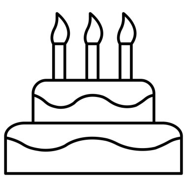 Kek İzole Vektör simgesi Kolayca değiştirilebilir veya düzenlenebilir