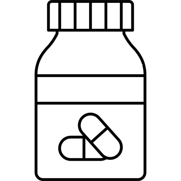 Pillen Fles Geïsoleerde Vector Pictogram Dat Gemakkelijk Kan Wijzigen Bewerken — Stockvector