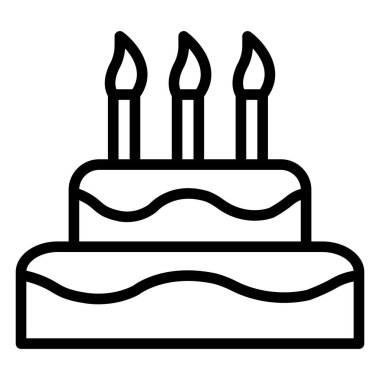 Kek İzole Vektör simgesi Kolayca değiştirilebilir veya düzenlenebilir