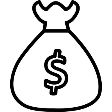 Para Torbası İzole Vektör simgesi Kolayca değiştirilebilir veya düzenlenebilir