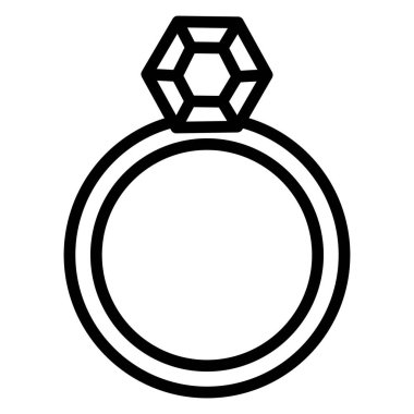 Elmas yüzük izole Vektör simgesi kolayca düzenleyebilir veya değiştirebilir
