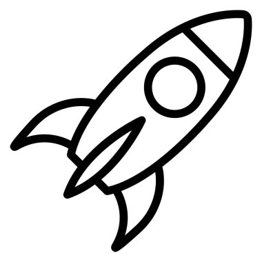 Kolayca düzenleyebilen ve düzenleyebilen Roket İzole Vektör simgesi