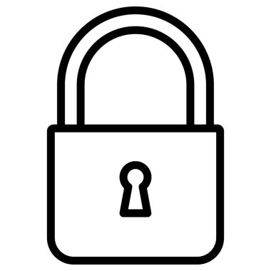 Güvenlik kilidi izole edilmiş vektör simgesi kolayca değiştirilebilir ya da düzenlenebilir