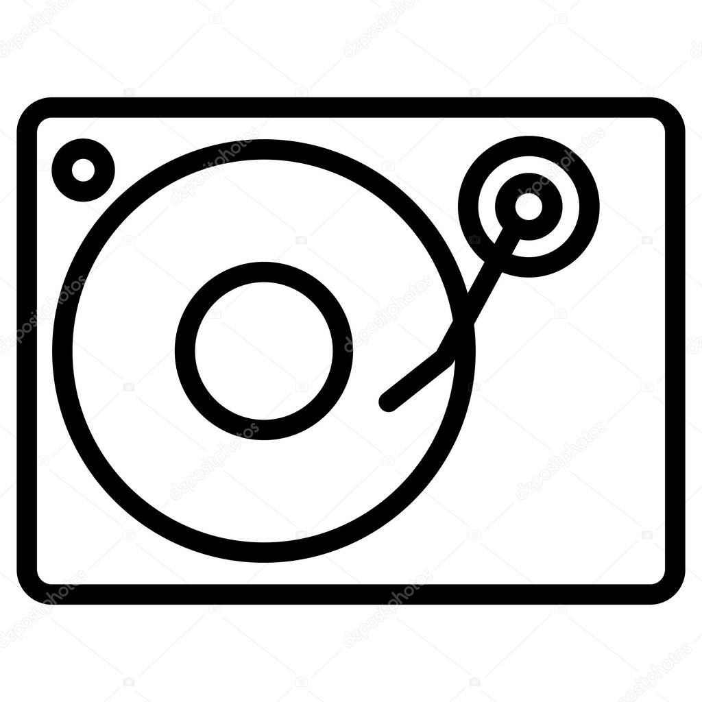 Turntable Isolated Vector icon which can easily modify or edit