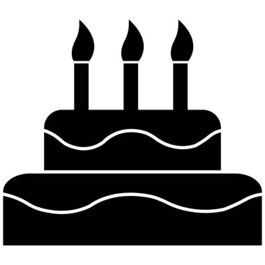 Kek İzole Vektör simgesi Kolayca değiştirilebilir veya düzenlenebilir