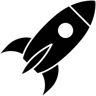 Kolayca düzenleyebilen ve düzenleyebilen Roket İzole Vektör simgesi