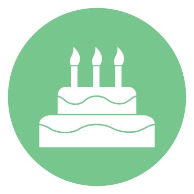 Kek İzole Vektör simgesi Kolayca değiştirilebilir veya düzenlenebilir