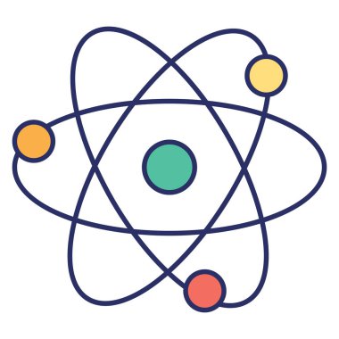 Atom İzole Vektör simgesi, kolayca değiştirilebilir veya düzenlenebilir Atom İzole Vektör simgesi