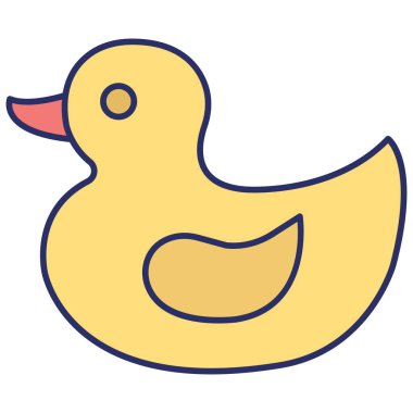 Kolayca düzenleyebilen ya da düzenleyebilen Ducky İzole Vektör simgesi