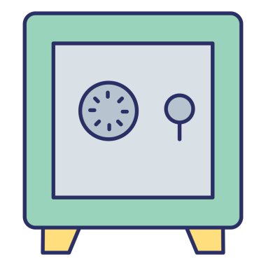 Banka dolabı izole edilmiş vektör simgesi kolayca değiştirilebilir ya da düzenlenebilir