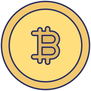 Kolayca düzenleyebilen ve düzenleyebilen Bitcoin izole edilmiş Vektör simgesi