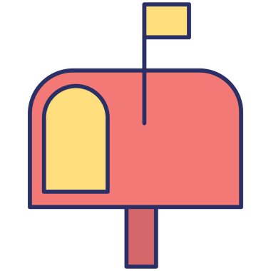 Posta kutusu izole edilmiş Vektör simgesi kolayca düzenlenebilir ya da değiştirilebilir