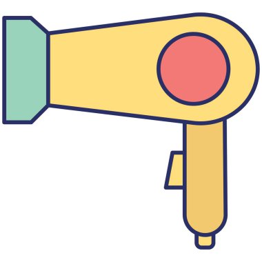 Saç kurutma makinesi izole edilmiş vektör simgesi kolayca düzenleyebilir ya da değiştirebilir