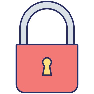 Güvenlik kilidi izole edilmiş vektör simgesi kolayca değiştirilebilir ya da düzenlenebilir