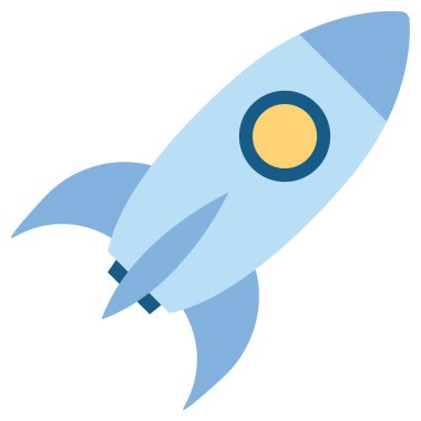 Kolayca düzenleyebilen ve düzenleyebilen Roket İzole Vektör simgesi