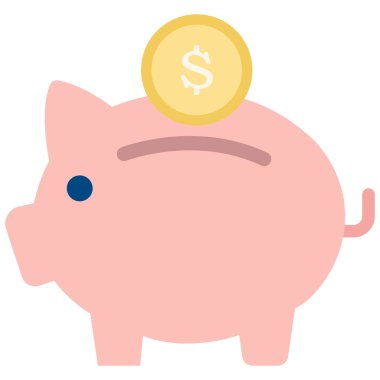 Piggybank İzole Vektör simgesi kolayca düzenleyebilir ya da değiştirebilir