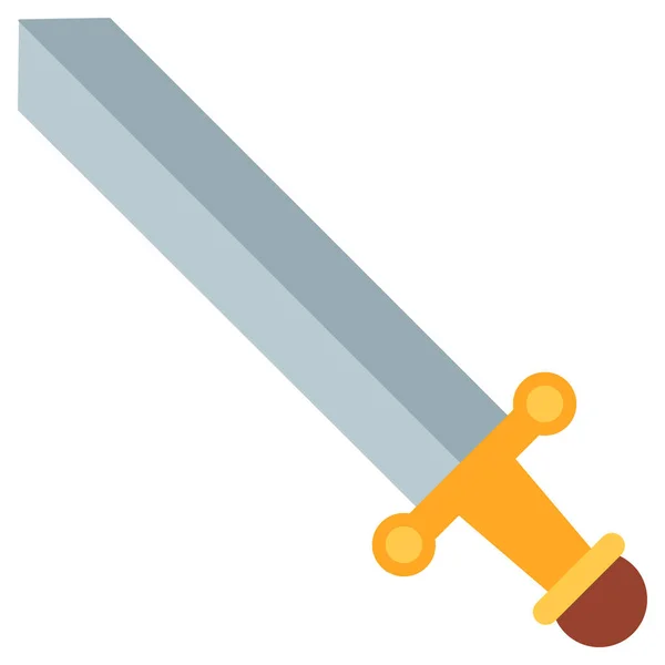 Espada Icono Vectorial Aislado Queespada Ataque Batalla Lucha Medieval Arma — Vector de stock