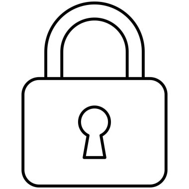 Kolayca değiştirilebilen ya da düzenlenebilen izole edilmiş vektör simgesini kilitle