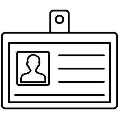 Kolayca düzenleyebilen veya düzenleyebilen Kimlik Kartı İzole Vektör simgesi