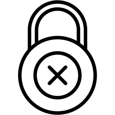 Çapraz kilit izole Vektör simgesi kolayca düzenleyebilir veya değiştirebilir