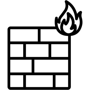 Kolayca değiştirebilen ya da düzenleyebilen Güvenlik Duvarı İzole Vektör simgesi