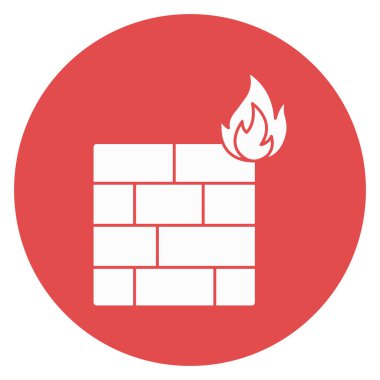 Kolayca değiştirebilen ya da düzenleyebilen Güvenlik Duvarı İzole Vektör simgesi