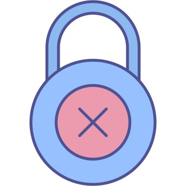 Çapraz kilit izole Vektör simgesi kolayca düzenleyebilir veya değiştirebilir