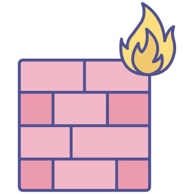 Kolayca değiştirebilen ya da düzenleyebilen Güvenlik Duvarı İzole Vektör simgesi