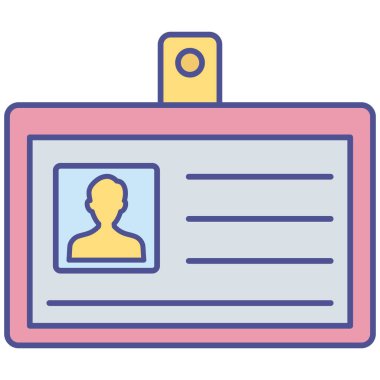 Kolayca düzenleyebilen veya düzenleyebilen Kimlik Kartı İzole Vektör simgesi