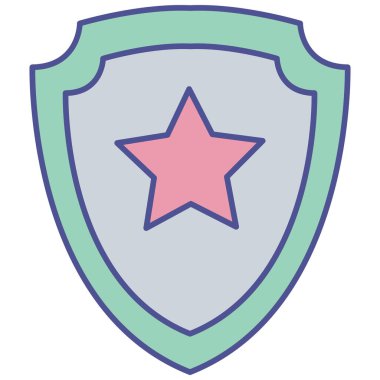 Polis kalkanı izole edilmiş Vektör simgesi kolayca değiştirilebilir ya da düzenlenebilir