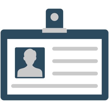 Kolayca düzenleyebilen veya düzenleyebilen Kimlik Kartı İzole Vektör simgesi